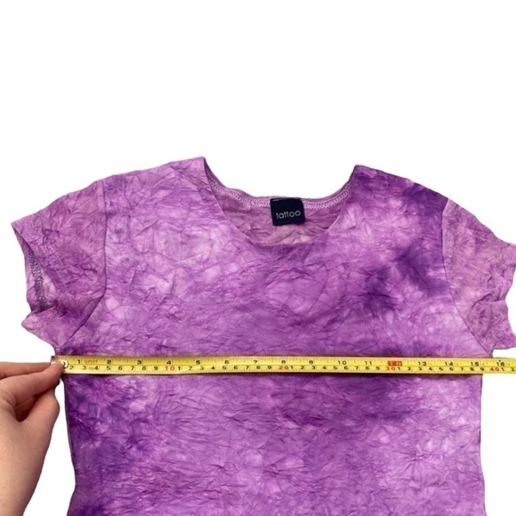 90’S Y2K sheer back purple tie dye crinkle t-shirt - Picture 4 of 7
